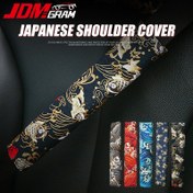 Resim Japon Tarzı Araç Koltuk Kemeri Kılıfı - JDM Omuz Pedli Güvenlik Koruyucu Yastık, Keten Malzeme, Ön Konum, Otomobil İç Aksesuarı, Kemer Kılıfı 