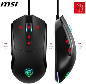 Resim MSI FORGE GM320 Oyuncu Mouse, 12800 DPI Optik Sensör, RGB LED, 7 Düğme, USB 2.0, Siyah, 1.5m Kablo 