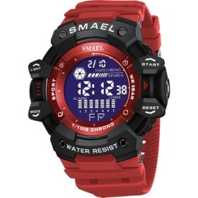 Resim Hanyang Kırmızı Beyaz Smael Izle Erkekler Için Açık Spor Dijital Saatler Elektronik LED Erkek Kol Saati Öğrenci Geri Sayım Kronometre Saat Erkek (Yurt Dışından) 