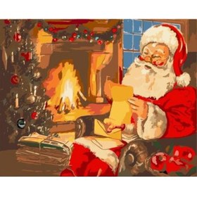 Resim wombhobby Noel Baba Sayılarla Boyama Seti 80x100 Cm ( Tuval Şasesine Gerili) 