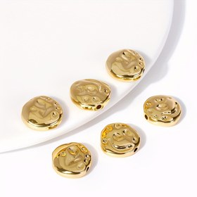 Resim 13X4.5MM 18K Altın Kaplama Düzensiz Uzunluklu Ayar Boncukları, Brass Malzemeden Yapılmış, DIY Takı Aksesuarları İçin Yuvarlak Ayrıcılar. 