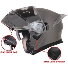 Resim Motoanl Free-M Ece 22.06 Sertifika Güneş Vizörlü Çene Açılır Kask Nardo Gri 