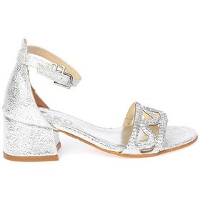 Resim Kiko 763 Çatlak Günlük Kız Çocuk 3 Cm Topuk Sandalet Ayakkabı Güm Gümüş 