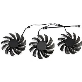 Resim Kuuddker 3 Adet 75 MM PLD08010S12H 3PIN GTX970 GPU Fan GV-N970WF3OC-4GD GTX970 Grafik Video Kartı Soğutma Fanı 