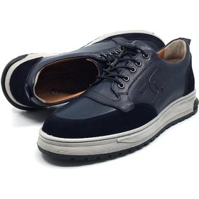 Resim Goldbrand %100 Hakiki Deri Erkek Kışlık Rahat Günlük Casual Lastik Bağcıklı Ayakkabı 40-44 Lacivert 