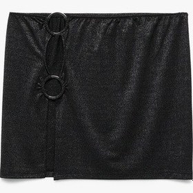 Resim Koton Slim Fit Simli Aksesuarlı Pencere Detaylı Mini Pareo Etek Siyah 5sak70001mk Siyah 