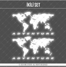 Resim Bay Etiket Cse18s İkili Set - Reflektif Basitleştirilmiş Dünya Haritası 