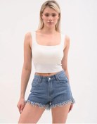 Resim Lucky Fashion Kot Kısa Etekli Şortlar. 409813692 Açık Mavi 