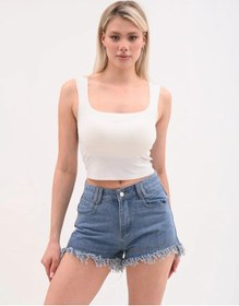 Resim Lucky Fashion Kot Kısa Etekli Şortlar. 409813692 Açık Mavi 