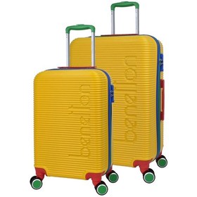 Resim United Colors Of Benetton Lüx Abs 2'li Valiz Seti Orta Boy - Kabin Boy Sarı Bnt500 Sarı 