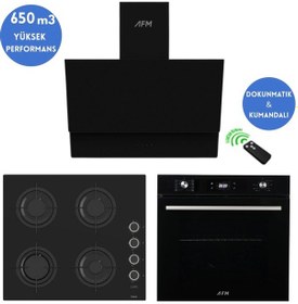 Resim Ferre Ve Afm Tech CS205-FA + FM7700 + FM3400 Pulsar Turbolu Dijital Siyah Ankastre Set 