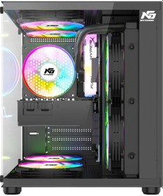 Resim Orion Cube 3x Tuştan Değişen Rgb Fanlı M-atx Boş Bilgisayar Kasası Siyah 