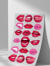 Resim Sticker Market Dudak Sticker Seti 