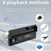 Resim Tek Din Araba Stereo Mp3 Çalar Radyo Telefon Tutucu İle Siyah 