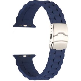Resim Apple Watch 38mm Uyumlu KRD-72 Silikon Kordon Lacivert 