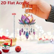 Resim 2D Düz, 1 Adet Bohem Lotus Akrilik Dekoratif Kolye - Canlı Mor Mavi Pembe Yeşil Altın Asılı Süs Araba Dikiz Aynası İçin, Sırt Çantası Anahtarlık, Tatil Partisi Hediyesi (Hanuka, Yaz, Şükran Günü), Araba Süslemeleri, Festival Dekorasyonu, Renkli Cazibe, El Yapımı Aksesuar, Anahtarlık Charm, Festival Katılımcıları, 2D Düz 
