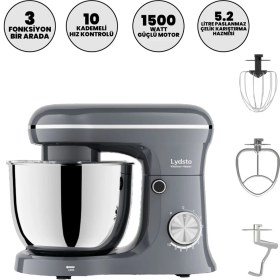 Resim 1500W 5.2l Stand Mikser, 10 Kademe Hız, Güçlü ve Çok Fonksiyonlu Ev Aleti 