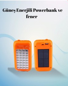 Resim Gold Silver Güneş Enerjili Powerbank Işıldak - 10000 Mah, 32 Led, Çift Usb, Su Geçirmez Belirtilmemiş 