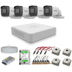 Resim Hikvision 2mp 4 Kameralı Dış Ortam Ahd Hd-tvı Full Kamera Seti 2tb Disk 