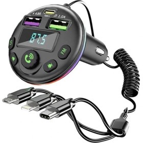 Resim Megamus Bluetooth 5.0 Fm Verici Mp3 Transmitter Çalar Gürültüsüz Ses Alıcısı ile 3'ü 1 Arada 