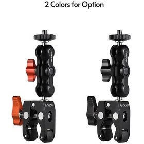 Resim Pazly Çok Amaçlı Süper Kelepçe Kolu - Gps, Led Işık, Mikrofon İçin 1/4 Vida Bağlantılı, 13-30mm, Metal, Siyah/siyah+turuncu 