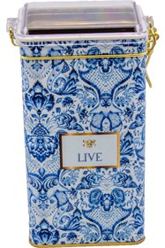 Resim Evle Er053-1f Circus Cream Desenli Dikdörtgen Metal Saklama Kabı 8x10 Cm - Azulejos Live 