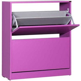 Resim Flat Duo 2 Katlı Geniş Ayakkabılık Dolabı - Mor 