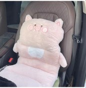 Resim Elmpaly Pembe Hayvan Desenli 80x45cm Kalın Yünlü Araç Koltuk Yastığı 