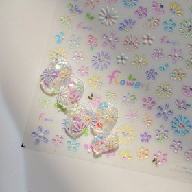 Resim 1 Sayfa Jelly Çiçek 5D Tırnak Sticker Decal - Renkli Karikatür Tasarımı, Kendinden Yapışkanlı Tırnak Sanatı Süslemesi, DIY Manikür Aksesuarı, Parıltılı Bitiş, Tırnak Kaydırıcı Sticker|Jelly Bitiş|Renkli Çiçek Deseni, Tırnak Sanatı Aksesuarı 