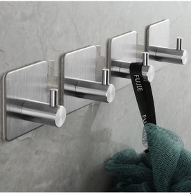 Resim Zift Unique 4 Adet Paslanmaz Çelik Krom Banyo/Bornoz/Havlu Askısı Krom 