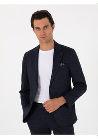 Resim Cacharel Lacivert Slim Fit Mikro Desen Yün Karışımlı Takım Elbise 