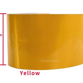Resim Sarı-3m Yapışkanlı Yansıtıcı Bant Kırmızı Sarı Reflektör Şeyler Bisiklet Şerit Araba Çıkartmaları Yansıtan Bant Anti-çarpışma Burcu 20 Cm Genişlik 