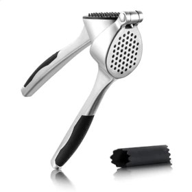 Resim Sarımsak Presi, Premium Sarımsak Ezici ile Ergonomik Tutma Kolu, Soyucu Set ve Profesyonel Sarımsak Presi, Sağlam Zencefil Presi, Kuruyemiş ve Tohumlar Için, Kolay Temizlenir 