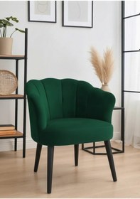 Resim Waterybrook Tekli Berjer Koltuk - Papatya Babyface Kumaş Siyah Ayaklı - 13 Renk Seçeneği Yeşil 