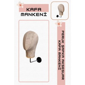 Resim Manken İstanbul Duvara Monte Bayan Kumaş Kaplı Kafa Mankeni 