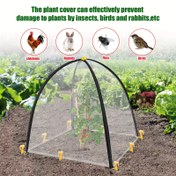 Resim Bahçe Bitki Çadırı Örtüsü, Fiber Direkli, 1 Paketlik İnce Örgü Böcek Bariyerli Ağ, Sebzeler ve Çiçekler için Kuş ve Zararlı Koruma, Kolay Kurulum, Elektrik Gerektirmez 