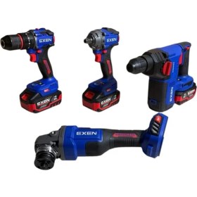Resim EXEN EN 404 SET - 21V 4Ah Kömürsüz Şarjlı Makina 4'lü Set 