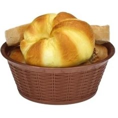 Resim Bora Plastik Hasır Desenli Ekmek Sepeti Yuvarlak 19,5 Cm BO659 