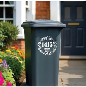 Resim Gateesat Su Yansıtmalı 3'lü Set Özel Çöp Kutusu Çıkartması - Ev Ofis Numara Ve Sokak İsmi 