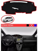 Resim Torpido Koruma Halısı Siyah Kenar Renk Kırmızı Toyota Verso 2009 + İle Uyumlu 