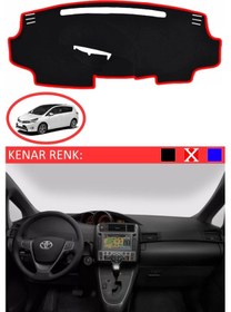 Resim Torpido Koruma Halısı Siyah Kenar Renk Kırmızı Toyota Verso 2009 + İle Uyumlu 