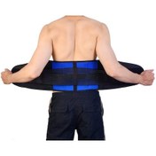 Resim Deluxe Çift Pull Neopren Lomber Destek Kemeri-alt Sırt Destek Brace-egzersiz Kemeri Xx-large 42-46 ''/106-116cm Küçük , Siyah Ve Mavi 