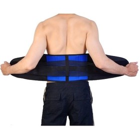 Resim Deluxe Çift Pull Neopren Lomber Destek Kemeri-alt Sırt Destek Brace-egzersiz Kemeri Xx-large 42-46 ''/106-116cm Küçük , Siyah Ve Mavi 