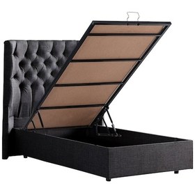 Resim Setaymobilya Baza, Matilda Tek Kişilik Baza + Başlık Seti, Antrasit 