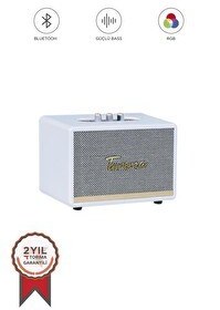 Resim Torima D35 Beyaz Nostalji Kablosuz Bluetooth Hoparlör 