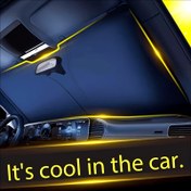 Resim Araceler için Premium Titanyum-Gümüş Katlanabilir Güneşlik - Isı Yansıtma ve Koruma ile Depolama Çantası, Kompakt Arabalar, Mini SUV'lar ve Hatchbacklar için Uygun, Yıllık Kullanım 