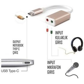 Resim Type-C Stereo Tip C Harici USB 3.1 Ses Kartı 