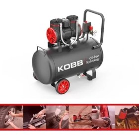 Resim Elivora KBK50S 2.0hp 50LT 8bar Yağsız Sessiz Taşınabilir Hava Kompresörü 