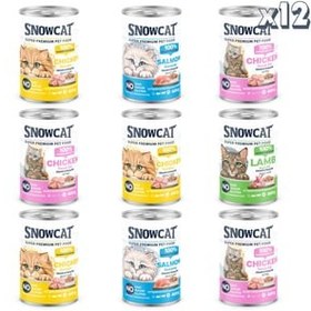 Resim Snow Cat Premium Parça Etli Karışık Kedi Konservesi 12 Adet*400 G 