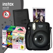 Resim Instax mini 11 Siyah Fotoğraf Makinesi ve 10x3 Özel Filmli Hediye Seti Instax